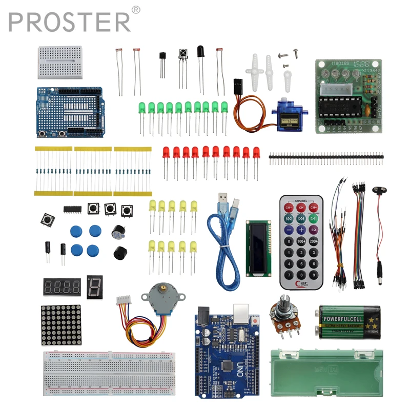 Proster 96 in1 Set Lab Project UNO R3 1602 LCD Starter Kit For Arduino Nano Mega 2560 WZ
Proster 96 in1 Set Lab Project UNO R3 1602 LCD Starter Kit For Arduino Nano Mega 2560 WZ
