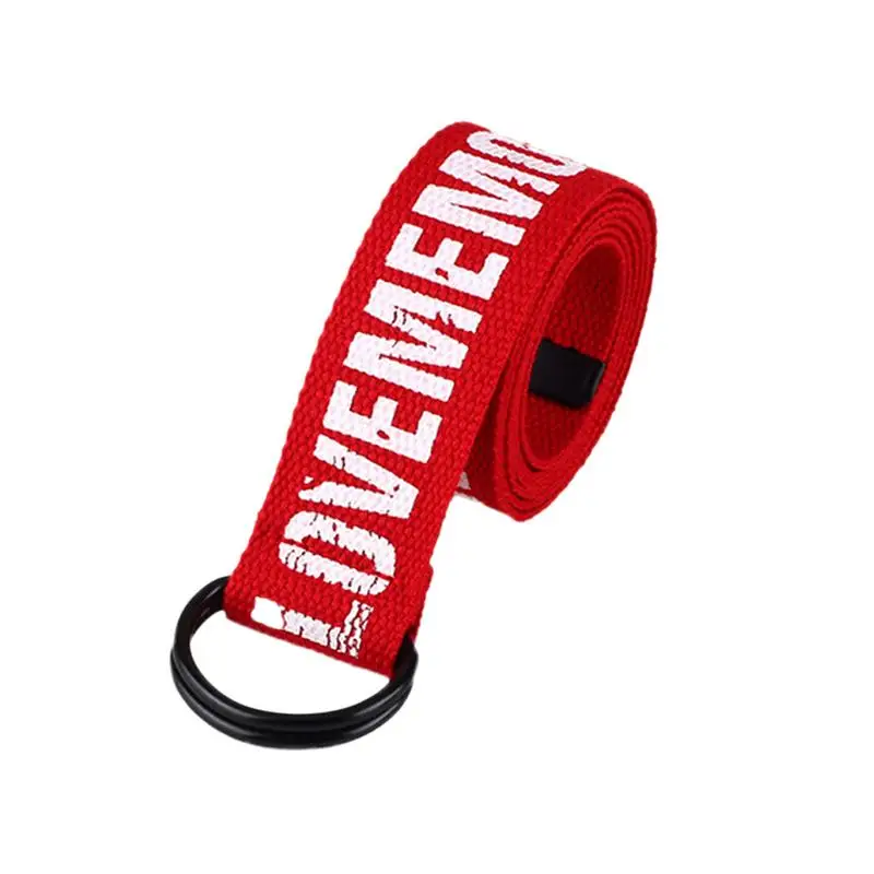 Belt Harajuku Style Red Letter Printed Fashion Unisex Double D Ring Canvas Strap Long Jeans Belts for Women Men
Belt Harajuku Style Red Letter Printed Fashion Unisex Double D Ring Canvas Strap Long Jeans Belts for Women Men