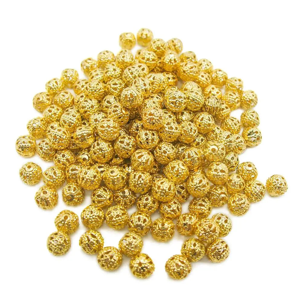 TOAOB 100pcs Round Metal Spacer Beads 6mm Gold Tone Filigree Hollow Ball for Jewelry Making
TOAOB 100pcs Round Metal Spacer Beads 6mm Gold Tone Filigree Hollow Ball for Jewelry Making