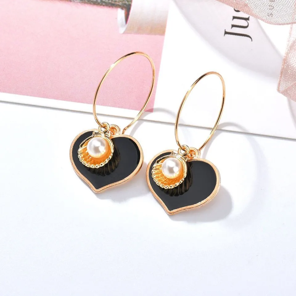 Black Heart Big Earrings Women Handmade Mussel Dangle Earrings Fashion Jewelry For Women Wedding Earrings Accessories
Black Heart Big Earrings Women Handmade Mussel Dangle Earrings Fashion Jewelry For Women Wedding Earrings Accessories