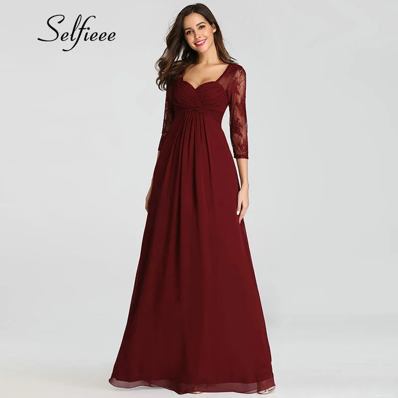 Spring Dress Women 2019 Elegant A Line V Neck Three Quarter Sleeve Long Lace Dress Floor Length Chffion Beach Dress Robe Femme
Spring Dress Women 2019 Elegant A Line V Neck Three Quarter Sleeve Long Lace Dress Floor Length Chffion Beach Dress Robe Femme