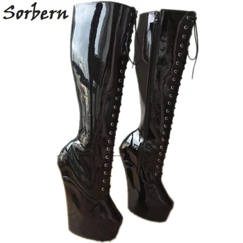 

Sorbern Custom Womens Wide Calf Boots Hoof Ballet Wedge Boots Multi-Color Knee High Heeled Boot Womens Heeled Booties