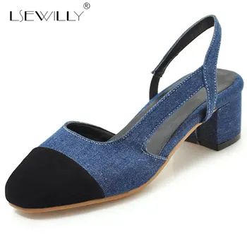 Lsewilly Spring Plus Size 32-45 Blue Denim Pumps Women Block Med Heels Ladies Square Toe Casual Gladiator Shoes Woman E650
Lsewilly Spring Plus Size 32-45 Blue Denim Pumps Women Block Med Heels Ladies Square Toe Casual Gladiator Shoes Woman E650