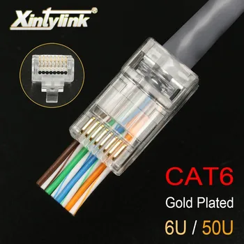 

xintylink EZ rj45 connector cat6 rj 45 ethernet cable plug utp 8P8C cat 6 network unshielded modular easy terminals 20/50/100pcs