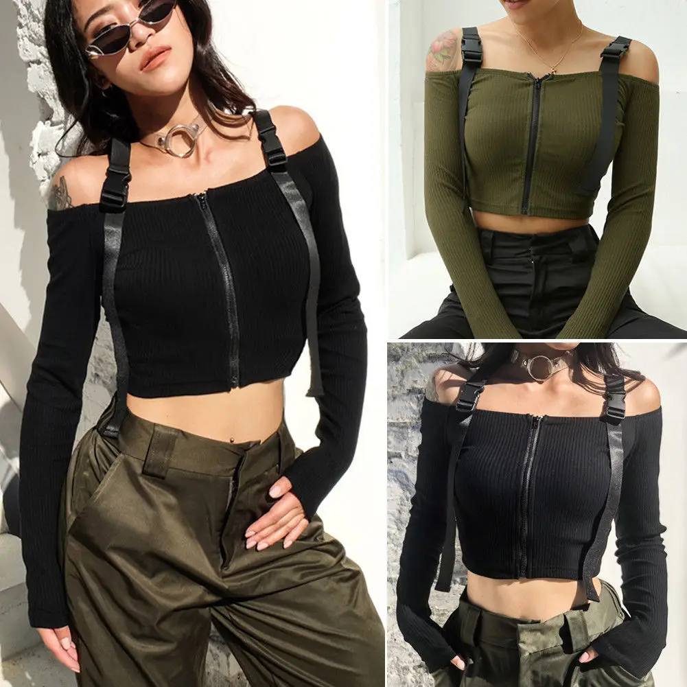 2019 New Fashion Women Sexy Long Sleeve Patchwork Crop Tops Pullover Zip Up Blouse Ladies Jumper Tops
2019 New Fashion Women Sexy Long Sleeve Patchwork Crop Tops Pullover Zip Up Blouse Ladies Jumper Tops