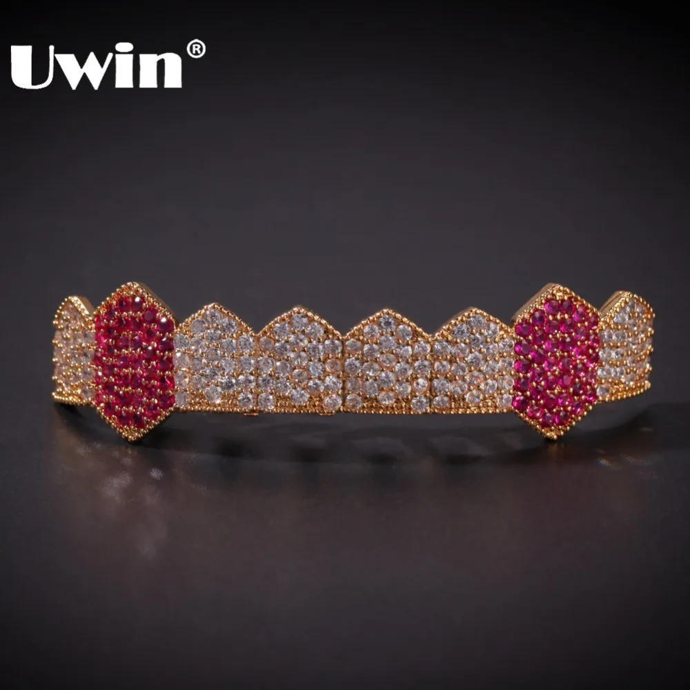 UWIN Colored Red Cubic Zirconia Silver Gold Color Teeth Grills Hiphop Rocker Halloween Iced Out Caps Single Fang Grills For Men
UWIN Colored Red Cubic Zirconia Silver Gold Color Teeth Grills Hiphop Rocker Halloween Iced Out Caps Single Fang Grills For Men