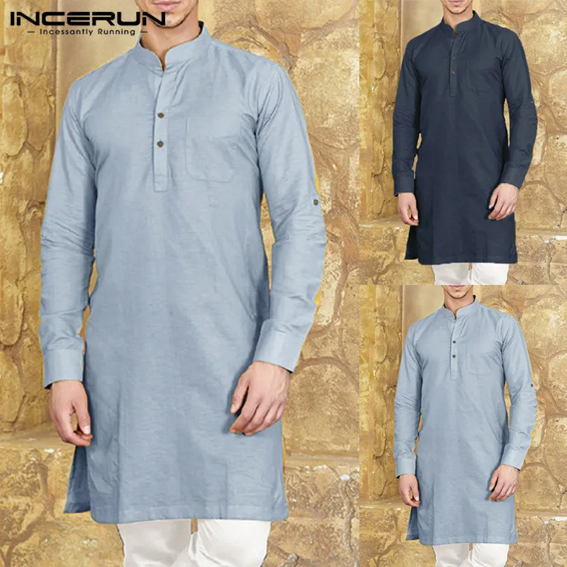 INCERUN Men Shirts Dress Long Sleeve T shirts Solid Color Loose Fit Kurta Suit Kaftan Dress Shirts Camisas Muslim Male Clothing
INCERUN Men Shirts Dress Long Sleeve T shirts Solid Color Loose Fit Kurta Suit Kaftan Dress Shirts Camisas Muslim Male Clothing