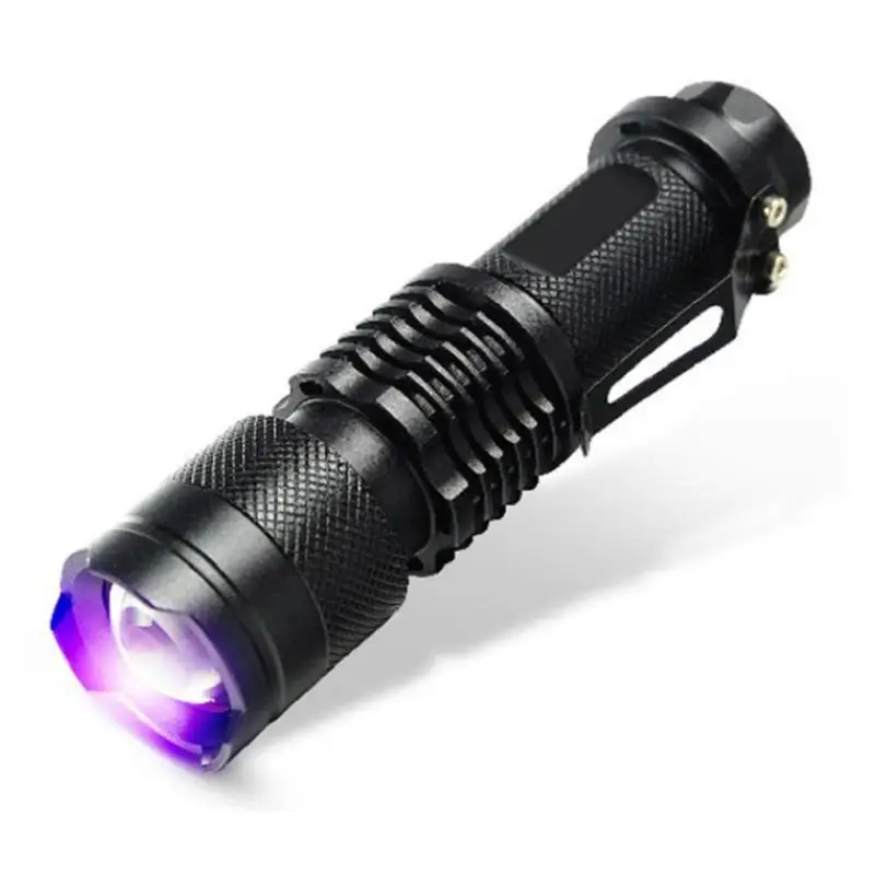XPE Q5 395 UV Purple Light Flashlight Telescoping Zoom Money Checker Torch UV Flashlight Ultraviolet Torch With Zoom Function
XPE Q5 395 UV Purple Light Flashlight Telescoping Zoom Money Checker Torch UV Flashlight Ultraviolet Torch With Zoom Function