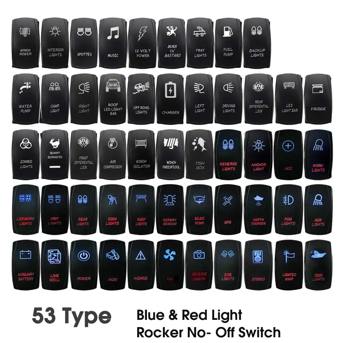 12V 24V Dual LED Rocker Switch Red Blue Lights Rocker Switch Button for Car Boat Marine Caravan 4x4
12V 24V Dual LED Rocker Switch Red Blue Lights Rocker Switch Button for Car Boat Marine Caravan 4x4