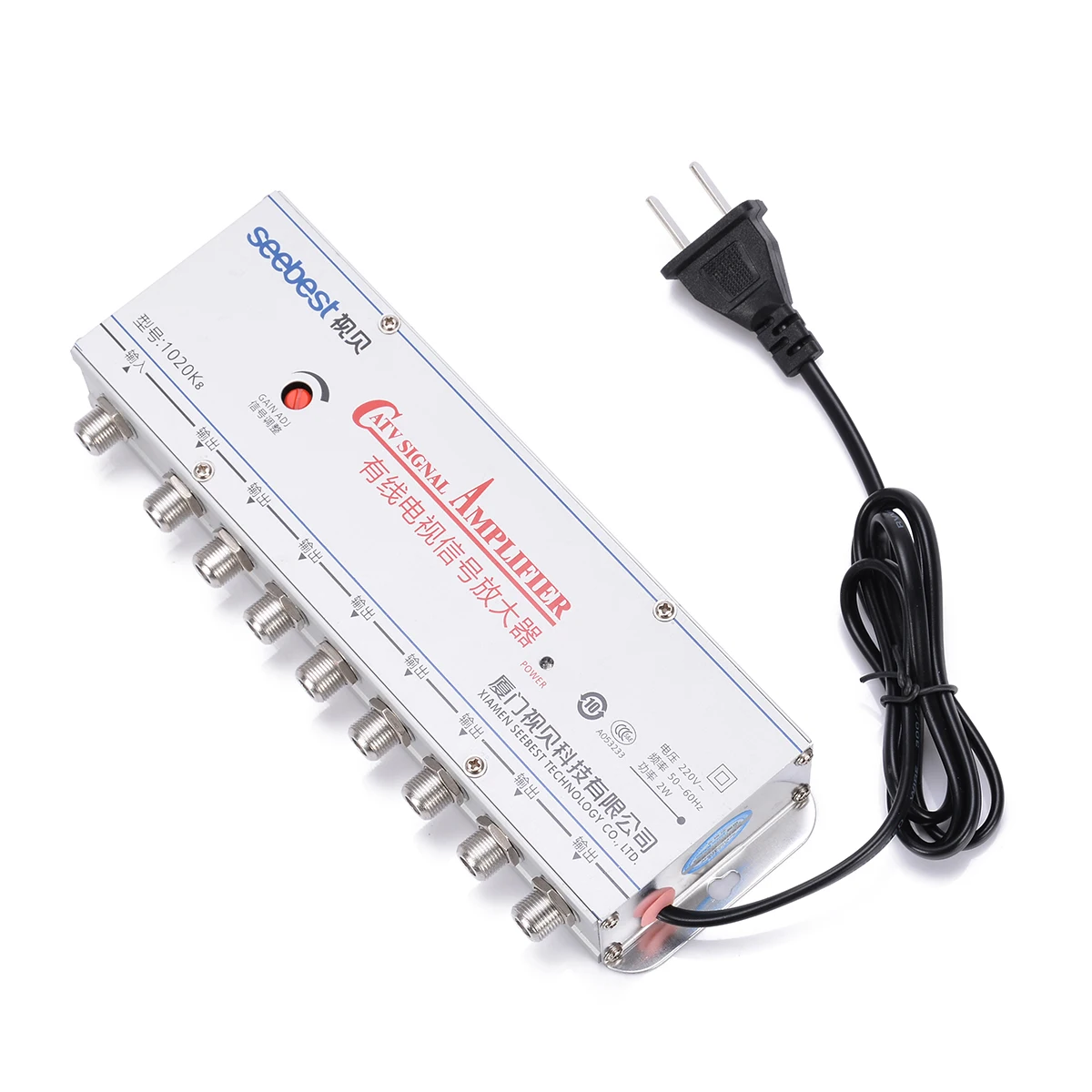MAYITR 8 Way 1in 8out CATV Single Amplifiers AC 220V 50Hz TV VCR Antenna Signal Amplifier Booster Splitter 20dB US Plug
MAYITR 8 Way 1in 8out CATV Single Amplifiers AC 220V 50Hz TV VCR Antenna Signal Amplifier Booster Splitter 20dB US Plug