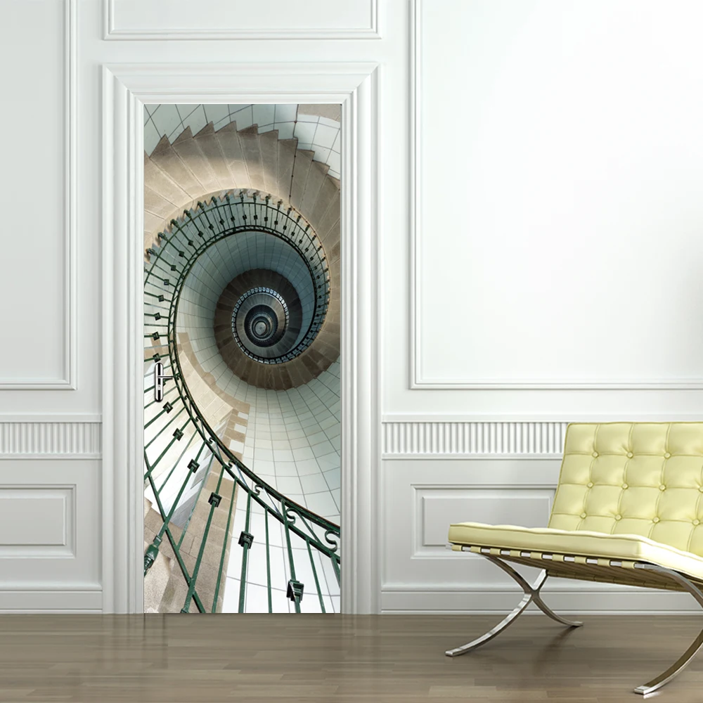 Creative Spiral Staircase Door Stickers Wallpaper 3D Lift Wall Magic Sticker Diy Mural Bedroom Vinyl Poster Home Decor
Creative Spiral Staircase Door Stickers Wallpaper 3D Lift Wall Magic Sticker Diy Mural Bedroom Vinyl Poster Home Decor
