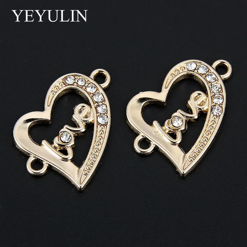 10 Pcs Golden Color Love Heart Shape Alloy Crystal Connector Bracelet Charm For FIY Fashion Jewelry Making 2.1*2.3cm
10 Pcs Golden Color Love Heart Shape Alloy Crystal Connector Bracelet Charm For FIY Fashion Jewelry Making 2.1*2.3cm