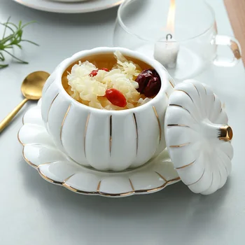 Stew bird's nest small steamed egg bowl with cover ceramic cup white bone China household pumpkin stew soup cup sweetmeats
Stew bird's nest small steamed egg bowl with cover ceramic cup white bone China household pumpkin stew soup cup sweetmeats