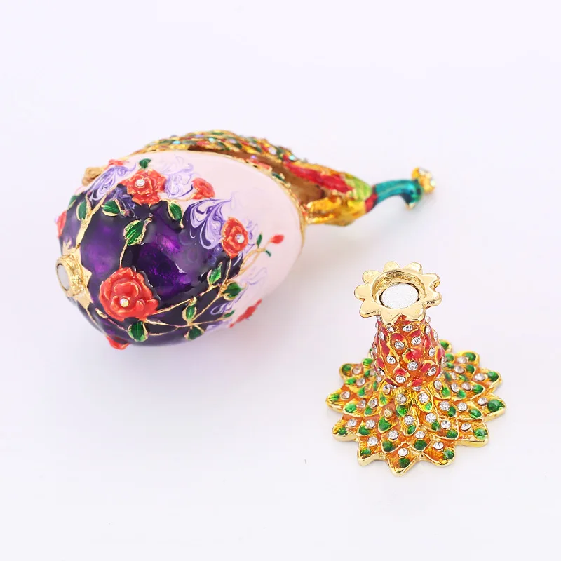 Gifts For Women Vintage Peacock Metal Crafts Purple Faberge Russia Eggs Figurine Jewelry Trinket Box Easter Jewelry Display
Gifts For Women Vintage Peacock Metal Crafts Purple Faberge Russia Eggs Figurine Jewelry Trinket Box Easter Jewelry Display