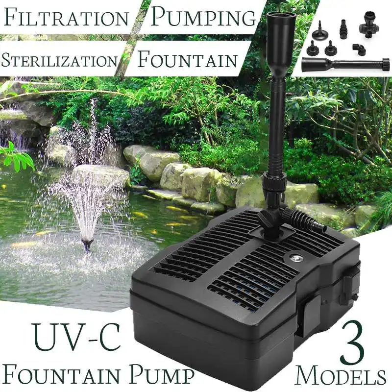 25W/42W/54W UV-C lamp Sterilization Filtration Water Pump Fountain Pond For Bird Bath Garden Decor Outdoor Pool
25W/42W/54W UV-C lamp Sterilization Filtration Water Pump Fountain Pond For Bird Bath Garden Decor Outdoor Pool
