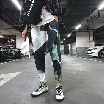 

Men's Sweatpants19summer New Couple Nine Pants Pants Youth Popular Bright Color Loose Hanging Pants Green Casual Men's Clothing
