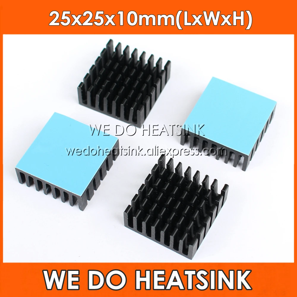 5pcs 25x25x10mm Cooler With Thermal Pad, Heatsink Black Anodized For IC Packages,BGA,PGA,QFP,LCC
5pcs 25x25x10mm Cooler With Thermal Pad, Heatsink Black Anodized For IC Packages,BGA,PGA,QFP,LCC