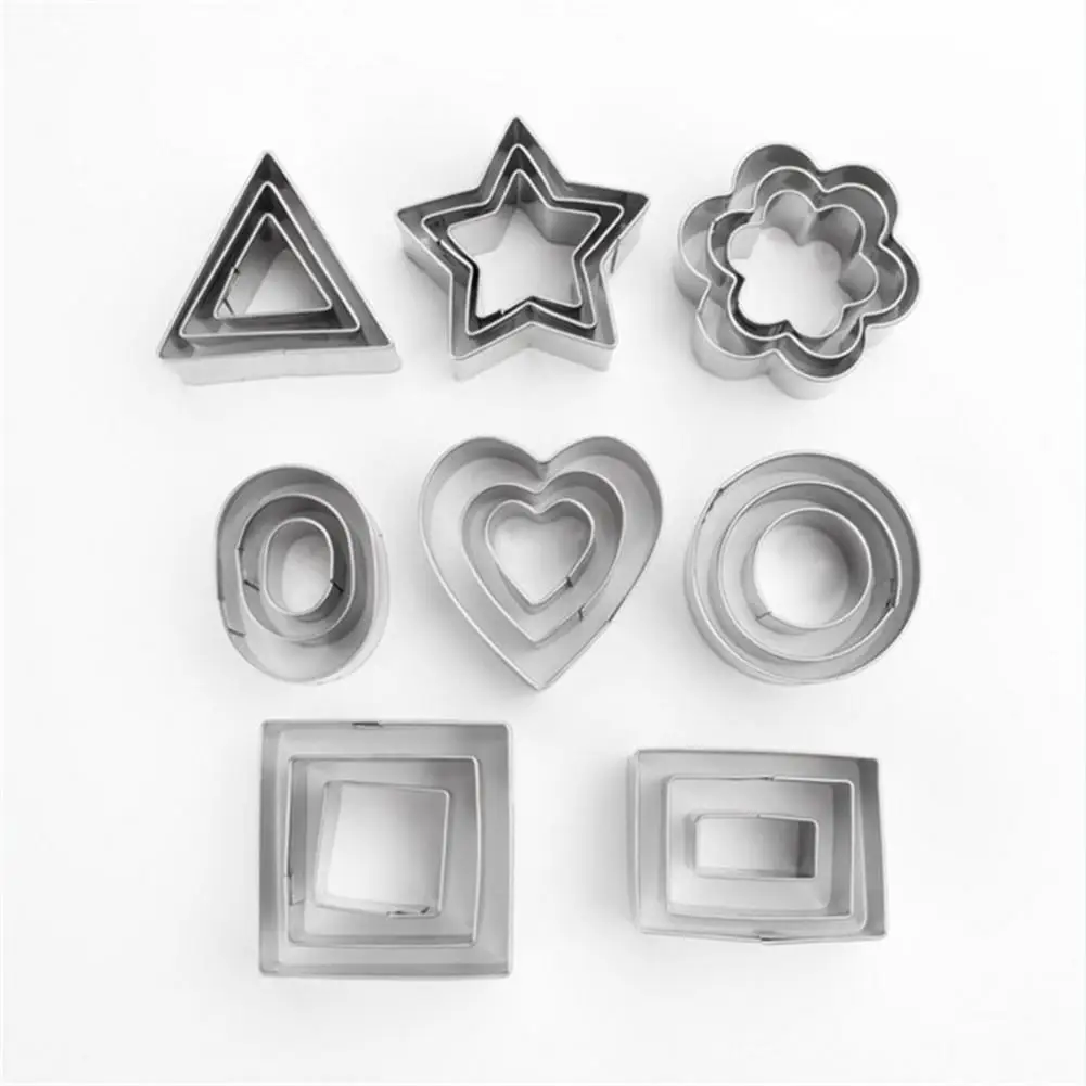 24 Pcs/set Cookie Cutter Stainless Steel Fondant Cake Baking Mold Geometry Round Heart Flower Star Shape Biscuit Decorating
24 Pcs/set Cookie Cutter Stainless Steel Fondant Cake Baking Mold Geometry Round Heart Flower Star Shape Biscuit Decorating
