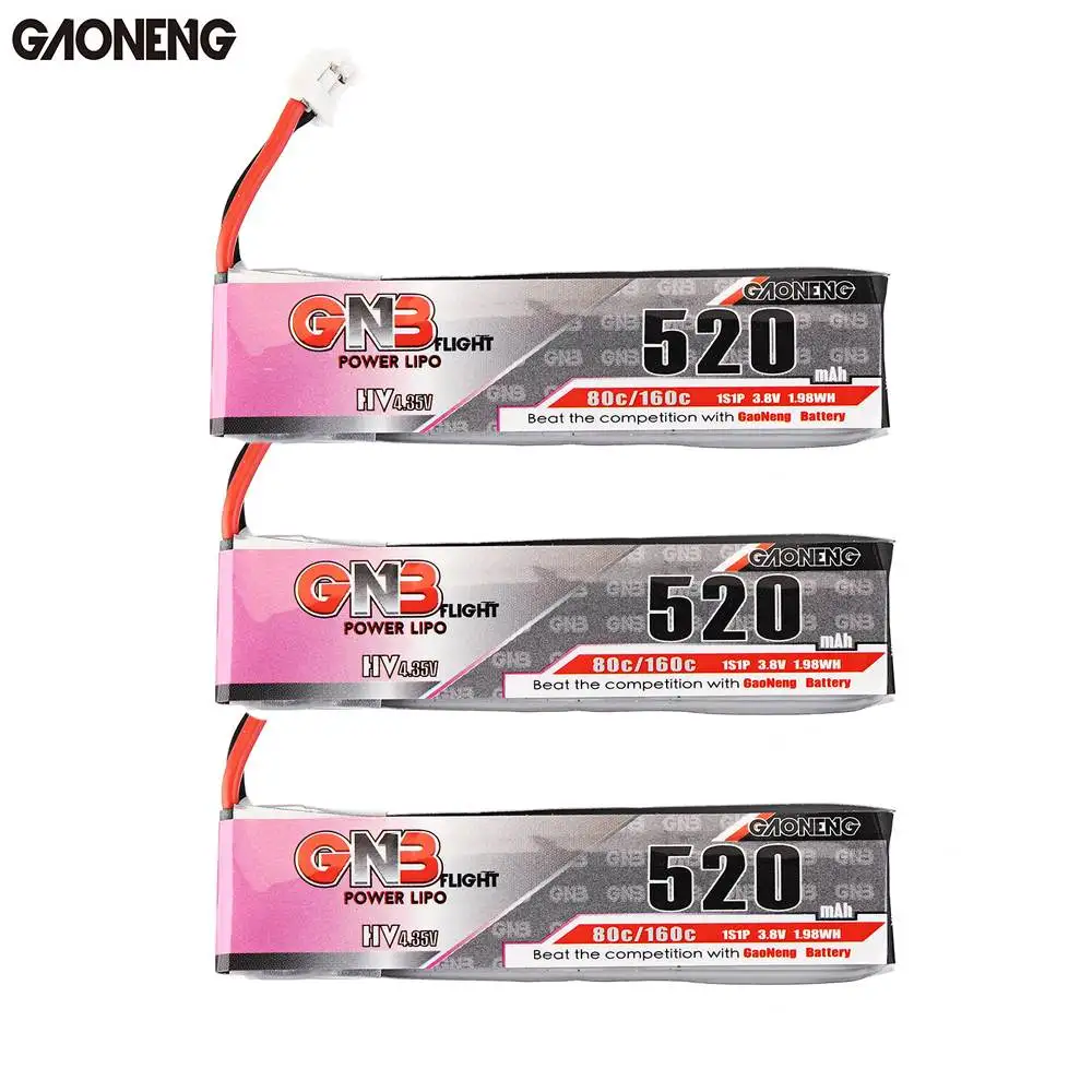 1PCS/2PCS/3PCS Gaoneng 3.8V 520mAh 80C 1S HV 4.35V PH2.0 Plug Lipo Battery for Emax Tinyhawk Kingkong/LDARC TINY
1PCS/2PCS/3PCS Gaoneng 3.8V 520mAh 80C 1S HV 4.35V PH2.0 Plug Lipo Battery for Emax Tinyhawk Kingkong/LDARC TINY