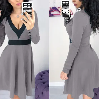 Plus Size Mini Slim A-Line Dress Women's Sexy Deep V neck Casual Long Sleeve Mini Dress Clubwear Evening Party Elegant Dress
Plus Size Mini Slim A-Line Dress Women's Sexy Deep V neck Casual Long Sleeve Mini Dress Clubwear Evening Party Elegant Dress