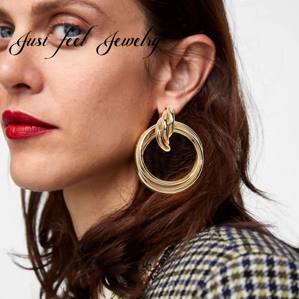 JUST FEEL Punk Gold Color Round Stud Earrings For Women ZA Large Circle Maxi Minimalist Statement Earring Fashion Party Jewelry
JUST FEEL Punk Gold Color Round Stud Earrings For Women ZA Large Circle Maxi Minimalist Statement Earring Fashion Party Jewelry