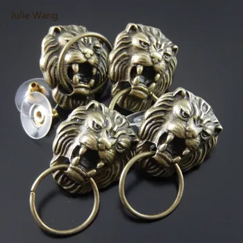 Julie Wang 2/4/6/8PCS Alloy Vintage Bronze Lion Head Shape Earrings With Ear Plugs Men Punk Style Jewelry Decorate Findings
Julie Wang 2/4/6/8PCS Alloy Vintage Bronze Lion Head Shape Earrings With Ear Plugs Men Punk Style Jewelry Decorate Findings