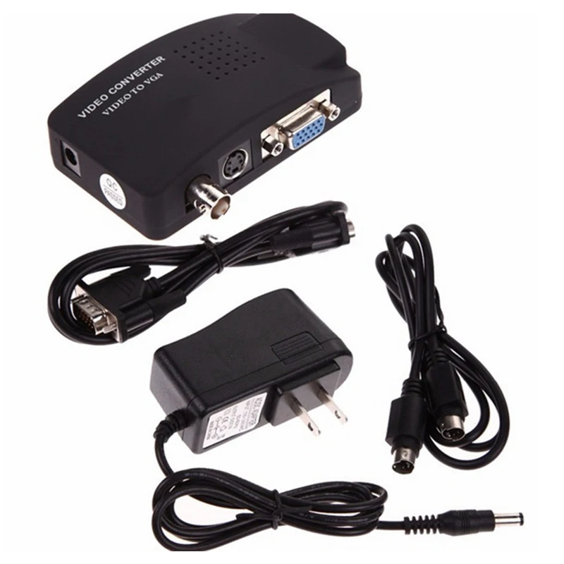 CCTV Camera BNC S-Video VGA to VGA Converter Box PC to TV VGA Input to VGA Output Laptop Computer Monitor Converter Adapter fo
CCTV Camera BNC S-Video VGA to VGA Converter Box PC to TV VGA Input to VGA Output Laptop Computer Monitor Converter Adapter fo