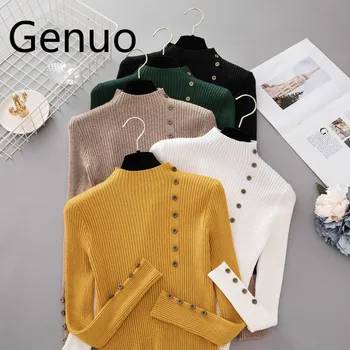 New Fashion Button Turtleneck Sweater Women Spring Autumn Solid Knitted Pullover Women Slim Soft Jumper Sweater Female Knit Tops
New Fashion Button Turtleneck Sweater Women Spring Autumn Solid Knitted Pullover Women Slim Soft Jumper Sweater Female Knit Tops