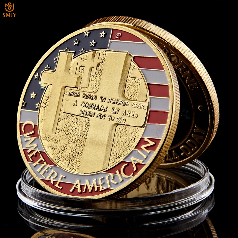 The Normandy War USA Cimetiere Militairs Memorial Hydraulic Gold Plated Challenge Souvenir Coin Collection Business Craft Gifts
The Normandy War USA Cimetiere Militairs Memorial Hydraulic Gold Plated Challenge Souvenir Coin Collection Business Craft Gifts
