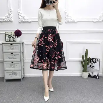 MISSKY 2019 New Women Girl Summer Skirt Knee Length Fashion Mesh Printing High Waist A-line Tutu Skirt Female Clothes
MISSKY 2019 New Women Girl Summer Skirt Knee Length Fashion Mesh Printing High Waist A-line Tutu Skirt Female Clothes