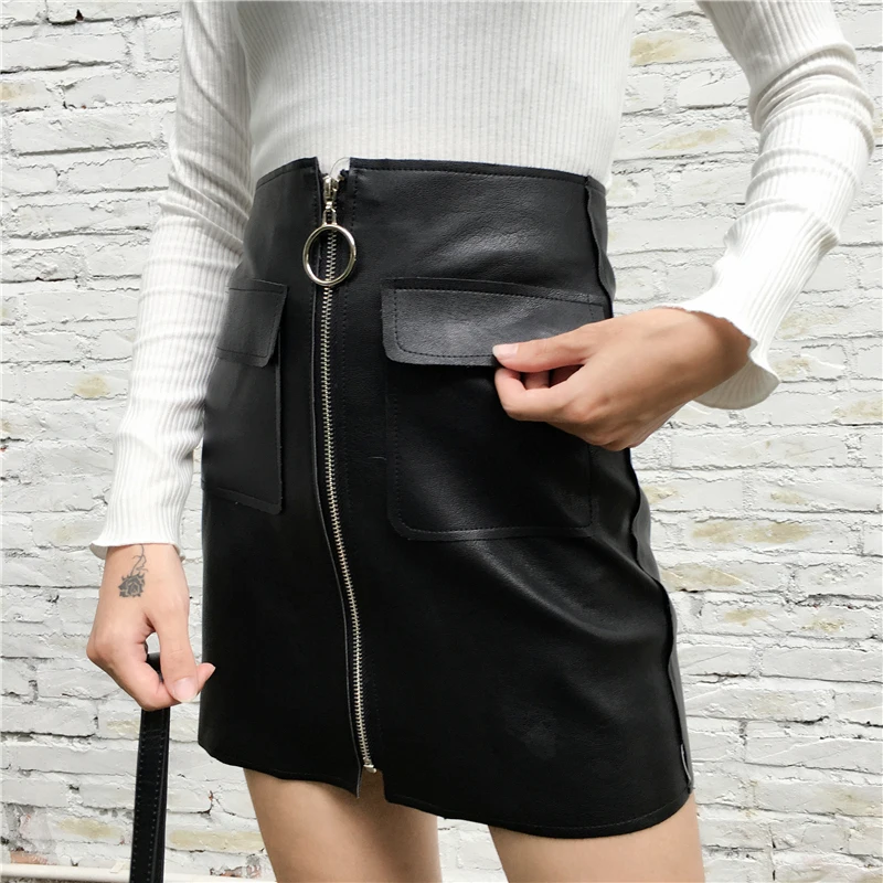 Sexy PU Leather Skirt Women High Waist Zipper Mini A-Line Skirt Lady Skinny High Waist Skirts Black
Sexy PU Leather Skirt Women High Waist Zipper Mini A-Line Skirt Lady Skinny High Waist Skirts Black