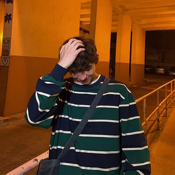 2019 Korean Style Men's BF Wind Coats Stripe Printing Pullover Round Neck Hoodies Cotton Clothes Casual Green/red Sweatshirts
2019 Korean Style Men's BF Wind Coats Stripe Printing Pullover Round Neck Hoodies Cotton Clothes Casual Green/red Sweatshirts