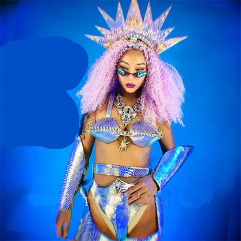 Laser mirror female bodysuit bar models performance wears sexy dress clothe prom dance costumes dj show outfit Mermaid bra
Laser mirror female bodysuit bar models performance wears sexy dress clothe prom dance costumes dj show outfit Mermaid bra