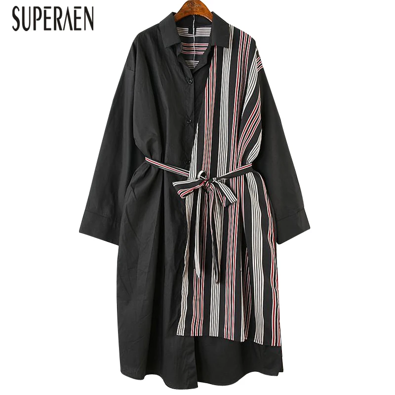 SuperAen Chiffon Shirt Dress Striped Stitching 2019 New Women's Spring Loose Dress Female Pluz Size Long Sleeve Women Clothing
SuperAen Chiffon Shirt Dress Striped Stitching 2019 New Women's Spring Loose Dress Female Pluz Size Long Sleeve Women Clothing