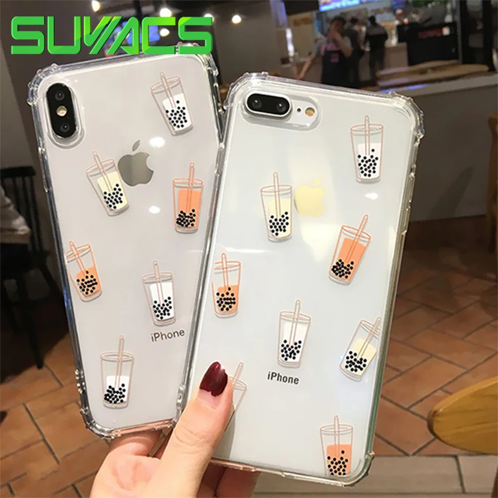 SUYACS Milk Tea Transparent Phone Case For iPhone XR X XS Max Shockproof Case For iPhone 7 8 6 Four-corner Anti-knock Soft Cover
SUYACS Milk Tea Transparent Phone Case For iPhone XR X XS Max Shockproof Case For iPhone 7 8 6 Four-corner Anti-knock Soft Cover