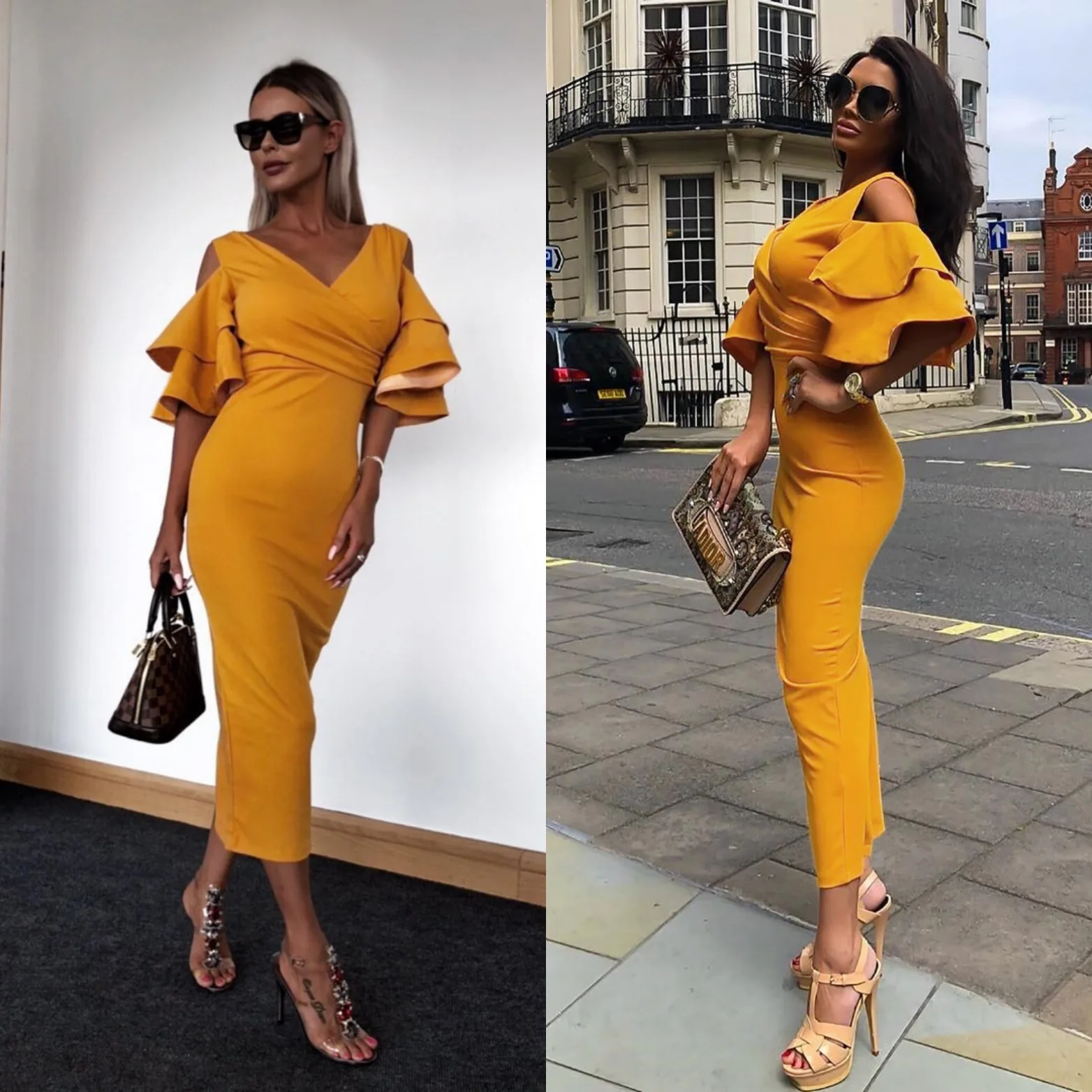 Elegant Party Dress 2019 Women Summer Bandage Dress Casual V-Neck Ruffle Sleeve Midi Bodycon Dress vestido de festa Plus Size
Elegant Party Dress 2019 Women Summer Bandage Dress Casual V-Neck Ruffle Sleeve Midi Bodycon Dress vestido de festa Plus Size