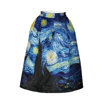 High Waist Vintage Van Gogh Starry Sky Oil Painting 3D Digital Print Zipper Skirts Women'S Rockabilly Tutu Puffy Skirts Female
High Waist Vintage Van Gogh Starry Sky Oil Painting 3D Digital Print Zipper Skirts Women'S Rockabilly Tutu Puffy Skirts Female