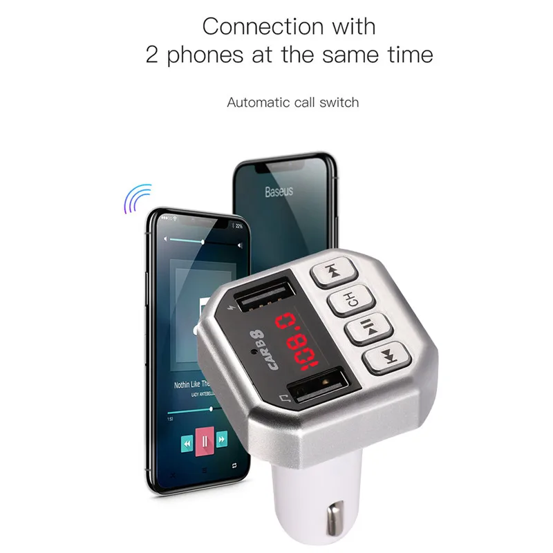 Car FM transmitter Bluetooth 4.2 Handsfree Stereo Mp3 Player U disk TF Card Play Digital Voltmeter Dual USB 3.1A Phone Charger
Car FM transmitter Bluetooth 4.2 Handsfree Stereo Mp3 Player U disk TF Card Play Digital Voltmeter Dual USB 3.1A Phone Charger