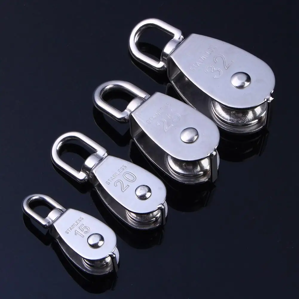 1 Pcs 304 Stainless Steel Pulley M25/M32 Heavy Duty Steel Single Wheel Swivel Lifting Rope Pulley Block
1 Pcs 304 Stainless Steel Pulley M25/M32 Heavy Duty Steel Single Wheel Swivel Lifting Rope Pulley Block