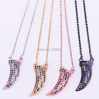 10Pcs Mix color Brass micro pave colorful cubic zirconia horn pendant fashion necklace For Women Girls
10Pcs Mix color Brass micro pave colorful cubic zirconia horn pendant fashion necklace For Women Girls