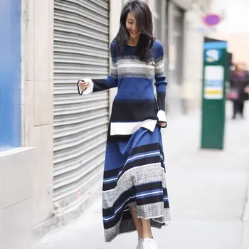 2020 Autumn Winter Luxury Designer Flare Sleeve Warm Knitted Sweater Elegant Women O-neck two piece Skirt set high quality
2020 Autumn Winter Luxury Designer Flare Sleeve Warm Knitted Sweater Elegant Women O-neck two piece Skirt set high quality