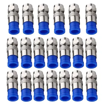 Rg6 F Type Connector Coax Coaxial Compression Fitting 20 Pack (Blue)
Rg6 F Type Connector Coax Coaxial Compression Fitting 20 Pack (Blue)