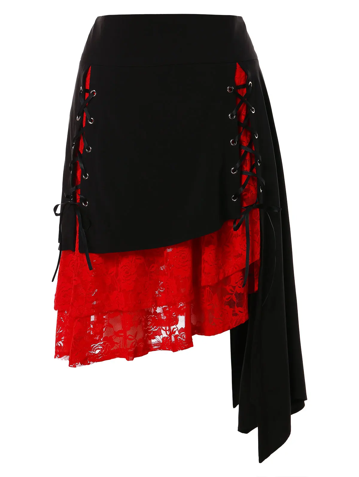 Lortalen Plus Size Lace Up Layered Contrast Asymmetric Skirt Women Skirts Fall Women'S Bottoms Casual Black Red Skirt Clothing
Lortalen Plus Size Lace Up Layered Contrast Asymmetric Skirt Women Skirts Fall Women'S Bottoms Casual Black Red Skirt Clothing