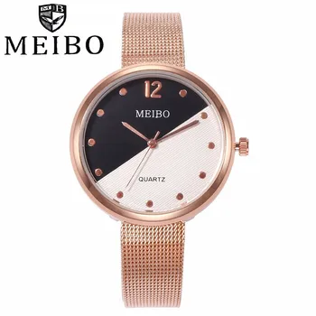 MEIBO Brand Women Stainless Steel Watch Casual Luxury Fashion Ladies Mesh Band Quartz Wrist Watch Female Clock Relogio Feminino
MEIBO Brand Women Stainless Steel Watch Casual Luxury Fashion Ladies Mesh Band Quartz Wrist Watch Female Clock Relogio Feminino