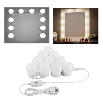 LED Vanity Mirror Lights Kit with Dimmable Light Bulbs Lighting Fixture Strip Hollywood Style Makeup Lamp 10 Bulbs
LED Vanity Mirror Lights Kit with Dimmable Light Bulbs Lighting Fixture Strip Hollywood Style Makeup Lamp 10 Bulbs