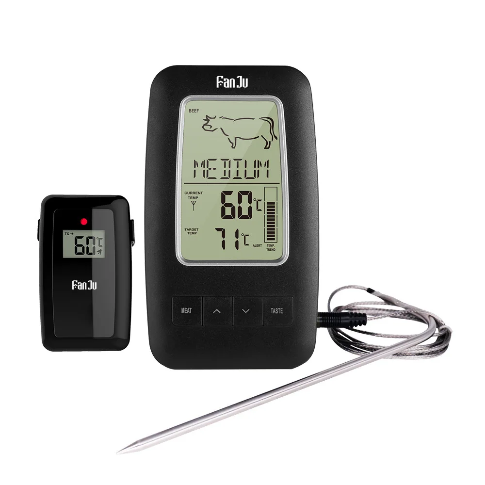 Wireless Remote Multi-Function BBQ Thermometer Portable Outdoor Wireless Remote With Probe Sensor Digital LCD Screen
Wireless Remote Multi-Function BBQ Thermometer Portable Outdoor Wireless Remote With Probe Sensor Digital LCD Screen