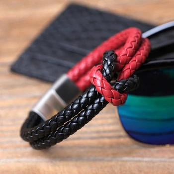 Leather Bracelet Fashion Men Bracelet Leather Double Layer Men Stainless Steel Magnetic Red Black Rope Chain Bracelets for Gifts
Leather Bracelet Fashion Men Bracelet Leather Double Layer Men Stainless Steel Magnetic Red Black Rope Chain Bracelets for Gifts
