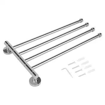 Stainless Stainless Steel Rotating Towel Rack Bath Rail Hanger Towel Holder 4 Swivel Bars Bathroom Wall Mounted 
Stainless Stainless Steel Rotating Towel Rack Bath Rail Hanger Towel Holder 4 Swivel Bars Bathroom Wall Mounted
