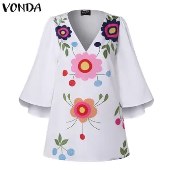 VONDA Fashion Women Summer Blouses 2020 Vintage Floral Print Shirts Casual V Neck Flare Sleeve Blusas Plus Size Sexy Tops 5XL
VONDA Fashion Women Summer Blouses 2020 Vintage Floral Print Shirts Casual V Neck Flare Sleeve Blusas Plus Size Sexy Tops 5XL