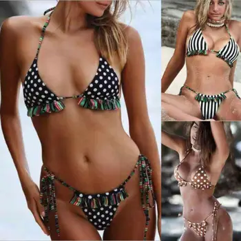 Sesy Tassel Women Push Up Bikini Set Bra Padded Swimwear Bandage Lady Swimsuit Bathing Suit
Sesy Tassel Women Push Up Bikini Set Bra Padded Swimwear Bandage Lady Swimsuit Bathing Suit